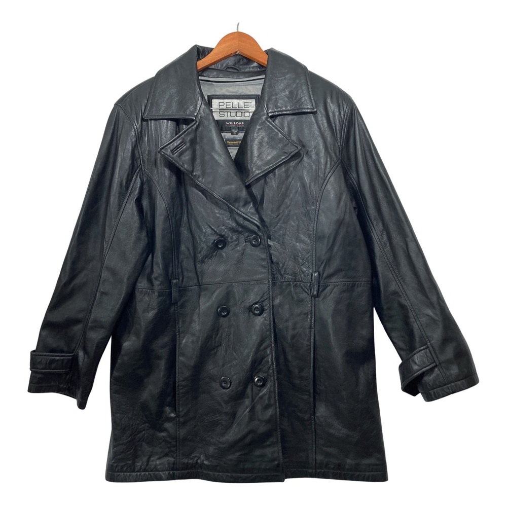 Vtg Wilsons Leather Jacket XL Removable Liner blk